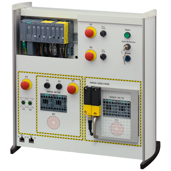 SAFETY PERIPHERY CASE S7-1500F THE TRAINING CASE IS USED TO SIMULATE REALISTICALLY PERIPHERY TO PRACTICE THE PROGRAMMING, OPERATING AND COMMISSIONING OF FAILSAFE MEMORY-PROGRAMMABLE CONTROLS SIMATIC S7-1500  6ZB2310-0CT00 image 2