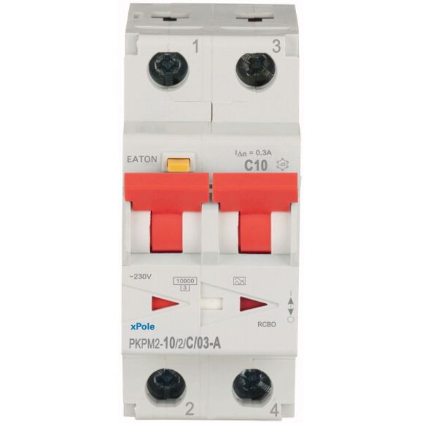 RCD/MCB combination, 10 A, 300 mA, MCB trip characteristic: C, 2p, RCD trip characteristic: A image 2