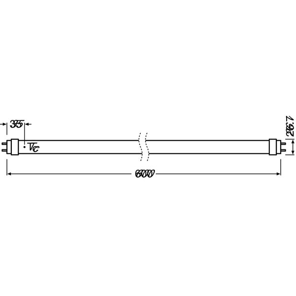 SubstiTUBE T8 EM STAR PC 6.6 W/3000 K 600 mm image 2