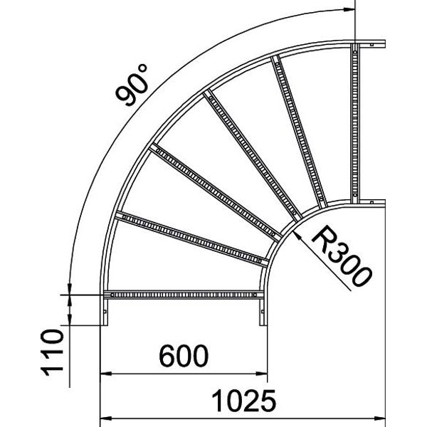 LB 90 660 R3 A4 90° bend for cable ladder 60x600 image 2