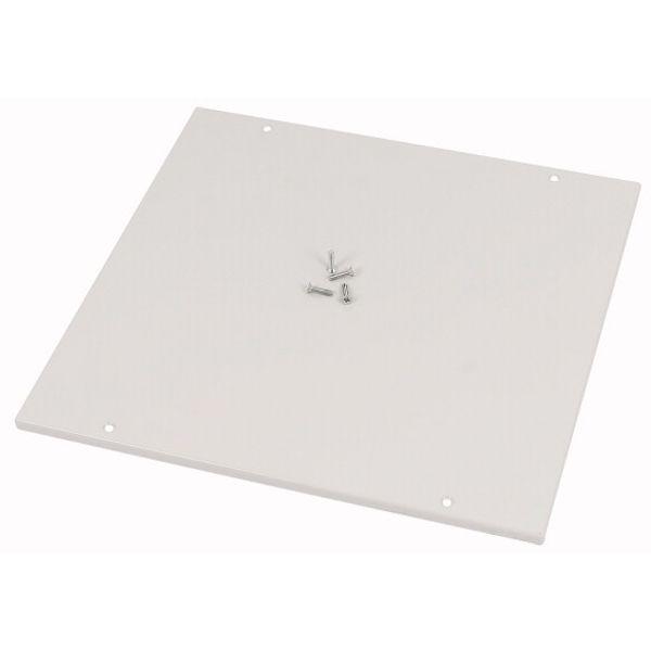 Bottom plate, closed, corner section, IP55, for WxD=650x650mm, grey image 1