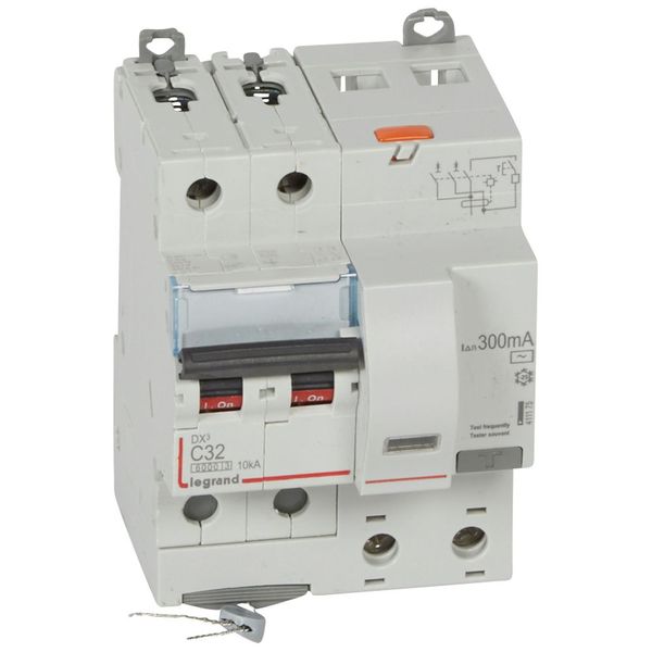 RCBO - DX³ 6000 -10 kA -2P-230 V~ -32 A -300 mA -AC type image 1