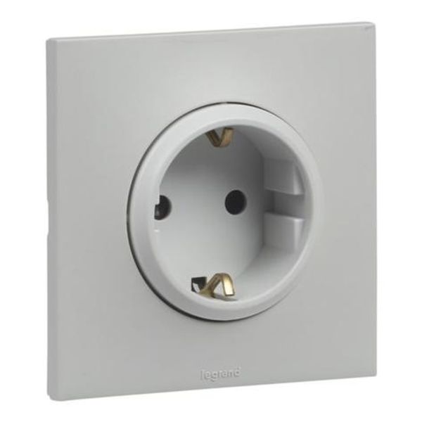 2P+E schuko socket with eclips Urbano screw terminals gray finish image 1