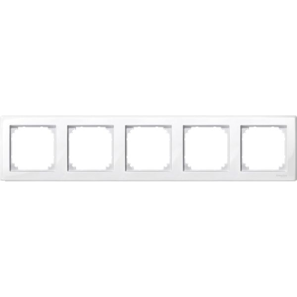 M-Smart frame, 5-gang, polar white, glossy image 2
