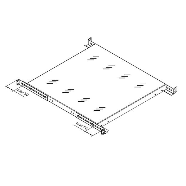 19" Shelf Fix, up to 15kg Load, D=250mm, 1U, RAL7035 image 3