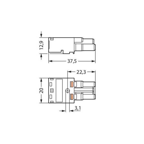 Socket;2-pole;Cod. B;light turquoise image 2