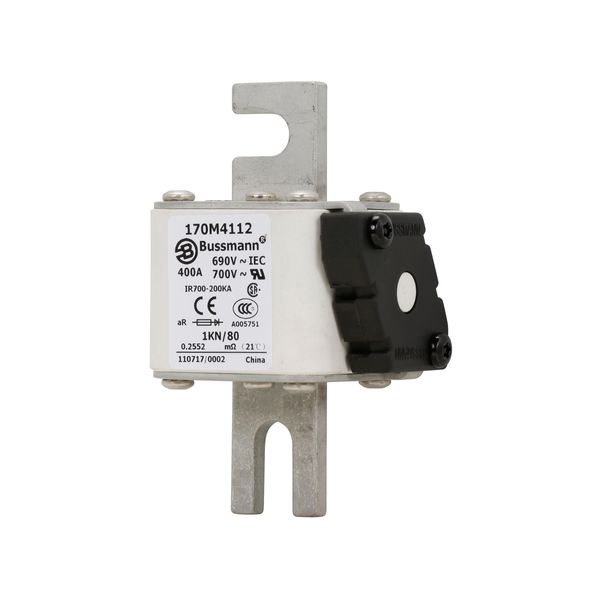 Fuse-link, high speed, 400 A, AC 690 V, DIN 1, 53 x 69 x 108 mm, aR, DIN, IEC, single indicator image 10