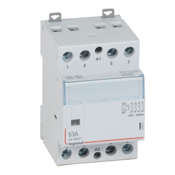 Power contactor CX³ - with 230 V~ coll - 4P - 400 V~ - 63 A - 4 N/O image 1