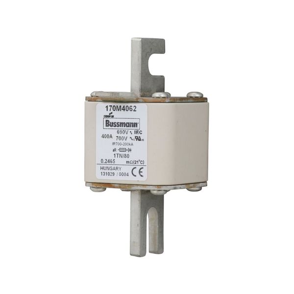 Fuse-link, high speed, 400 A, AC 690 V, DIN 1, 53 x 66 x 108 mm, aR, DIN, IEC, single indicator image 13