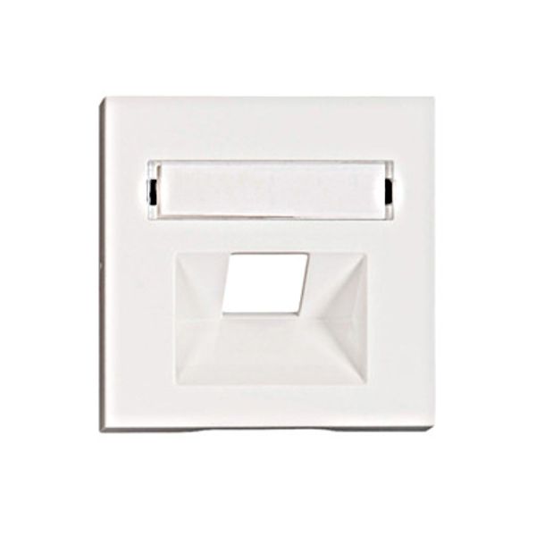 Cover for RJ45 UAE outlet, labelling window, 1-Port, white image 1