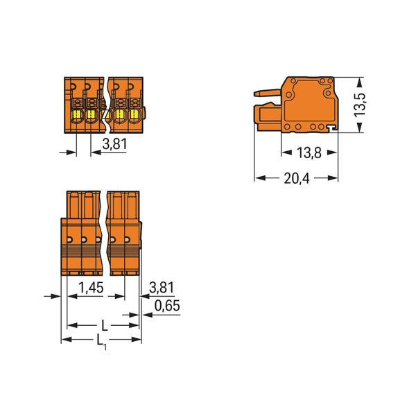 1-conductor female connector push-button Push-in CAGE CLAMP® orange image 3