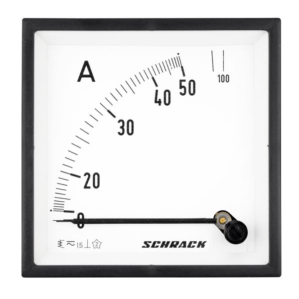 Ammeter, 96x96mm, 50A, AC, Direct measuring image 1