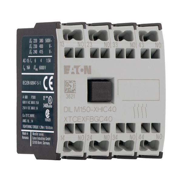 Auxiliary contact module, 4 pole, Ith= 16 A, 4 N/O, Front fixing, Spring-loaded terminals, DILMC40 - DILMC150 image 13