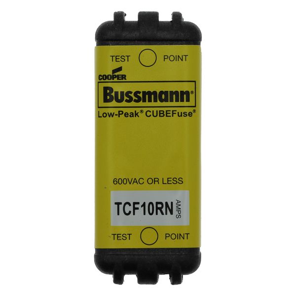 Eaton Bussmann series TCF fuse, Finger safe, 600 Vac/300 Vdc, 10A, 300 kAIC at 600 Vac, 100 kAIC at 300 Vdc, Non-Indicating, Time delay, inrush current withstand, Class CF, CUBEFuse, Glass filled PES, non-indicating image 12