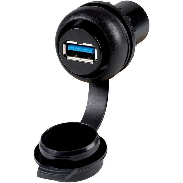 Bulkhead interface, USB 3.0 socket, Type A, Bezel: black image 3