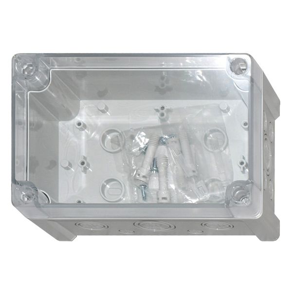 Enclosure ABS, transparent cover, 187x122x90 mm, metric image 1