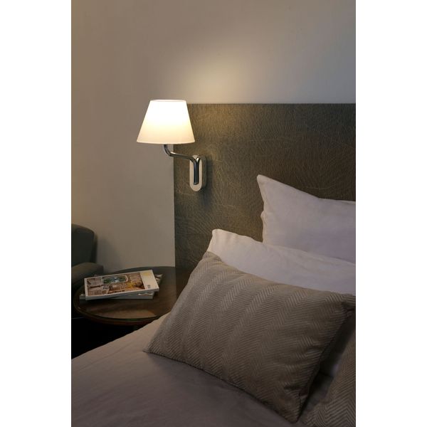 ETERNA CHROME WALL LAMP E27 15W BEIGE LAMPSHADE image 2