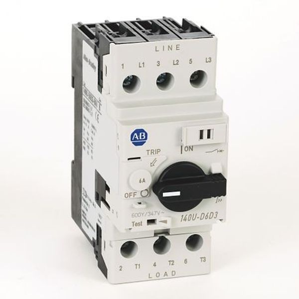 Allen-Bradley, 140U-D6D3-B60, Current Limiting Circuit Breaker, D-Frame (up to 30A), 60...69 kA, T/M - Fixed Thermal / Fixed Magnetic, Rated Current 6A image 1