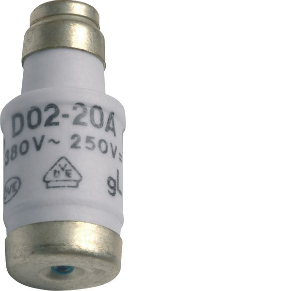 Fuse D02 E18 20A 400V gG with indicator image 1