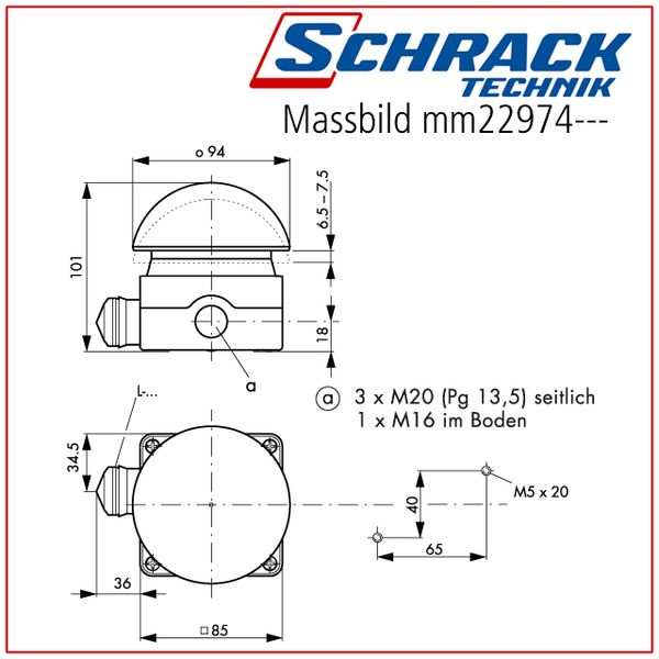 Coarse manual switch, red, 1N/O, 1N/C spring - return image 2