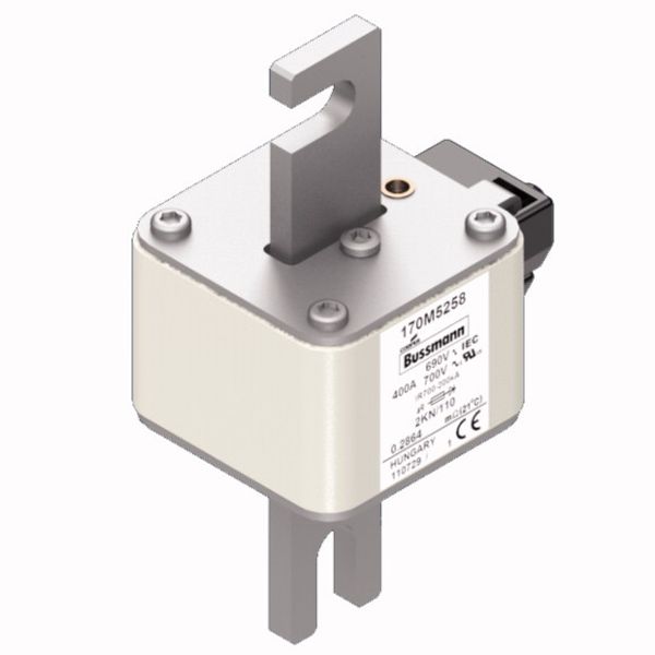 Fuse-link, high speed, 400 A, AC 690 V, DIN 2, 61 x 77 x 138 mm, aR, DIN, IEC, single indicator image 7