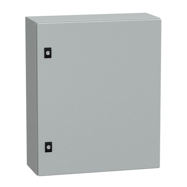 Spacial CRN plain door with mount.plate. H600xW500xD200 IP66 IK10 RAL7035.. image 1