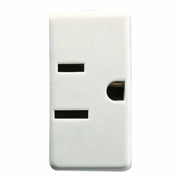 USA STANDARD SOCKET-OUTLET 250/125V ac - 2P+E 15A 125V - FLAT PARALLEL HORIZONTAL PLUG - 1 MODULE - SYSTEM WHITE image 2