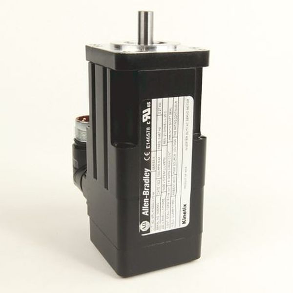 Allen-Bradley, MPL-B220T-EJ72AA, Bulletin MPL - Low-Inertia Brushless Servo Motors Product, 460 V, Frame Size 2 = 75 mm (2.95 in.), Stack Length 20 = 50.8 mm (2.0 in.), 6000 RPM, Keyed Shaft Extension, SpeedTEC DIN Connector image 1