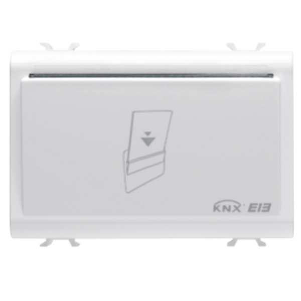 TRANSPONDER CARD HOLDER UNIT - KNX - 12/24Vac/dc - 3 MODULES - WHITE - CHORUS image 1