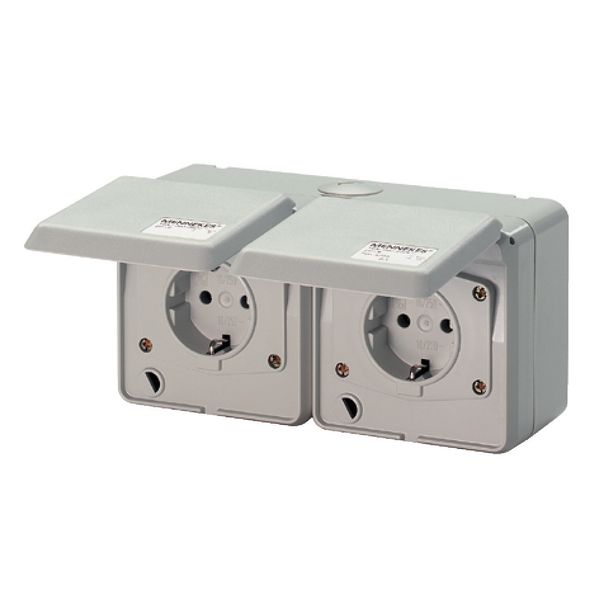 Cepex double receptacle 16A2p+E 230V IP4 image 1