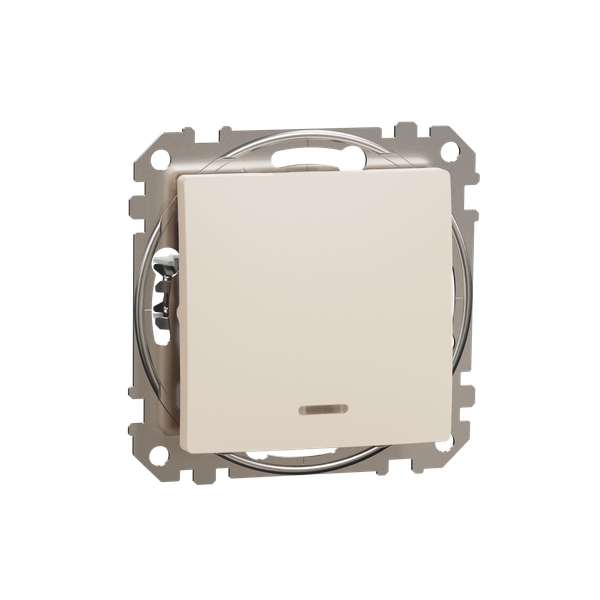 Sedna Design & Elements, 2-Pole switch 16AX Red indicator LED, beige image 5
