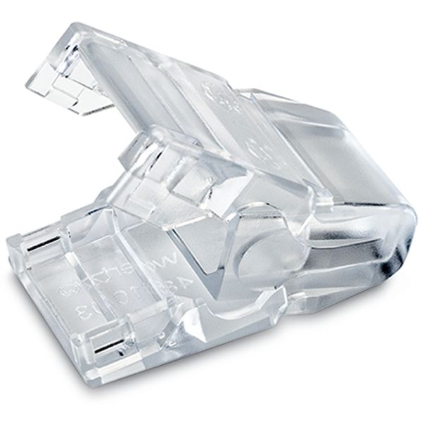 Flat cable end cover 3-pole Plastic transparent image 3