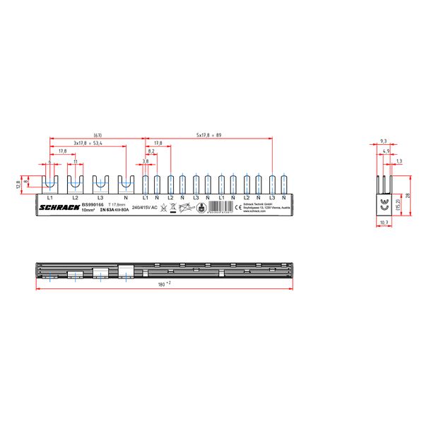 Busbar 4-pole, 1xRCCB 4-pole, 6 MCB 1+N/1 MW, 10MW image 9