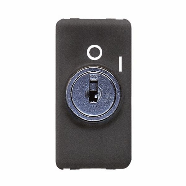 PUSH-BUTTON 2P 250V ac - NO 10A - WITH KEY - SIMBOL 0/1 - 1 MODULE - SYSTEM BLACK image 2