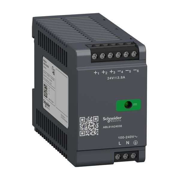 Regulated Power Supply, 100-240V AC, 24V 3.8 A, single phase, Optimized image 1