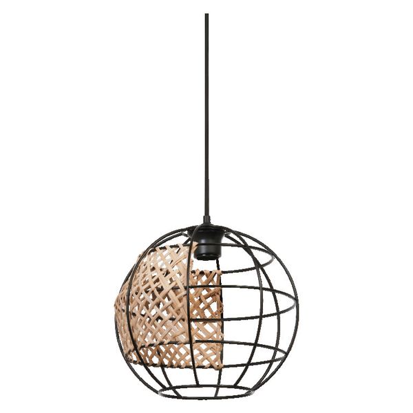 DECOR CAGE GLOBE PENDANT E27 BK LEDV image 1