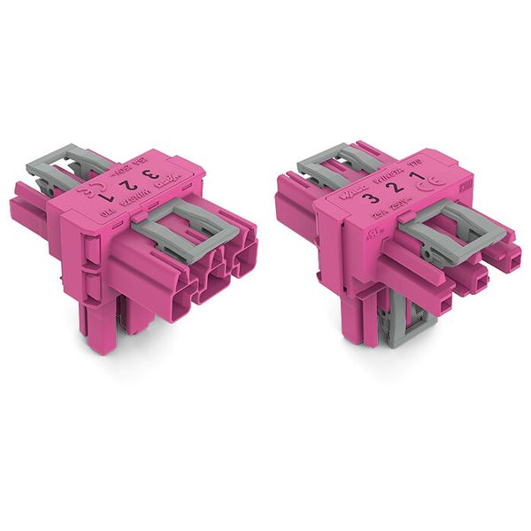 T-distribution connector 3-pole Cod. B pink image 2
