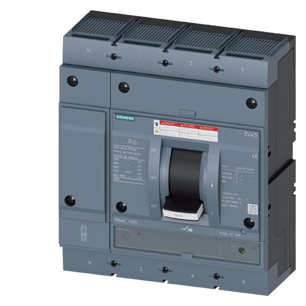 Circuit breaker 3VA5 UL frame 800 breaking capacity class C 100 kA @ 480 V 4-pole image 1