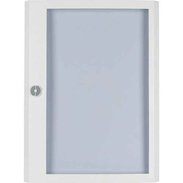 Surface mounted steel sheet door white, transparent with Profi Line handle for 24MU per row, 5 rows image 4