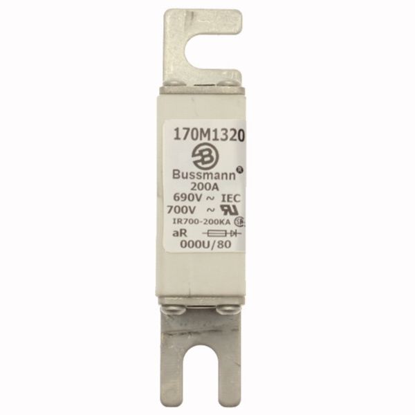 Fuse-link, high speed, 200 A, AC 690 V, DIN 000, 21 x 40 x 100 mm, aR, DIN, IEC image 2