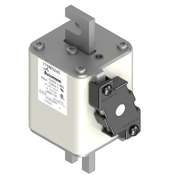 Fuse-link, high speed, 550 A, AC 1250 V, size 2, 61 x 77 x 138 mm, aR, DIN, IEC, single indicator image 2