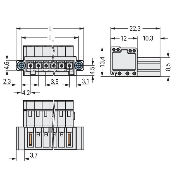 1-conductor male connector CAGE CLAMP® 1.5 mm² light gray image 4