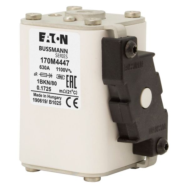 Fuse-link, high speed, 630 A, AC 1100 V, size 1, 53 x 69 x 80 mm, aR, IEC, UL, single indicator image 7