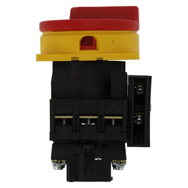 Main switch, P1, 40 A, flush mounting, 3 pole, 1 N/O, 1 N/C, Emergency switching off function, With red rotary handle and yellow locking ring, Lockabl image 9