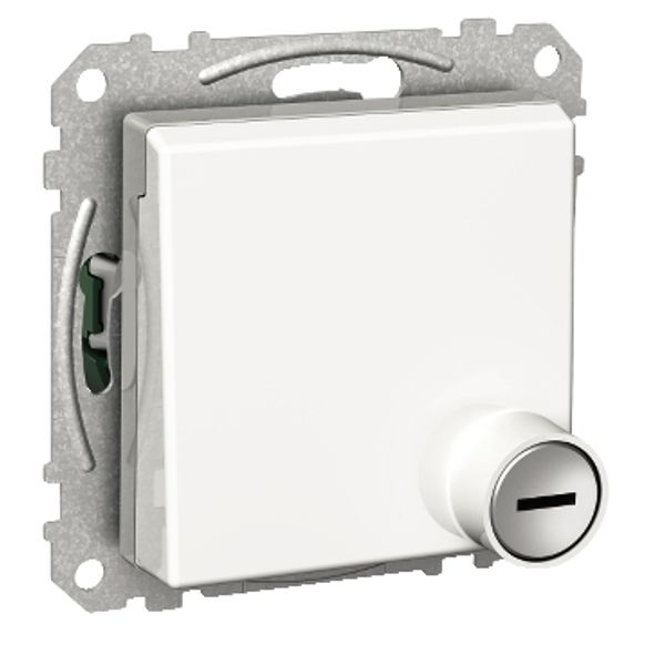 Exxact single socket-outlet with lid and key-lock screw white image 2