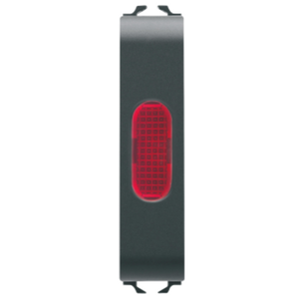 SINGLE INDICATOR LAMP - RED - 1/2 MODULE - SATIN BLACK - CHORUSMART image 1