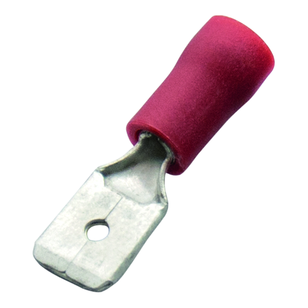 Flat plug (male) 0.5-1.0/4.8x0.8 red insulated PVC image 2