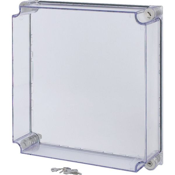 Cap, transparent smoky gray, lockable, HxWxD=375x375x100mm image 3