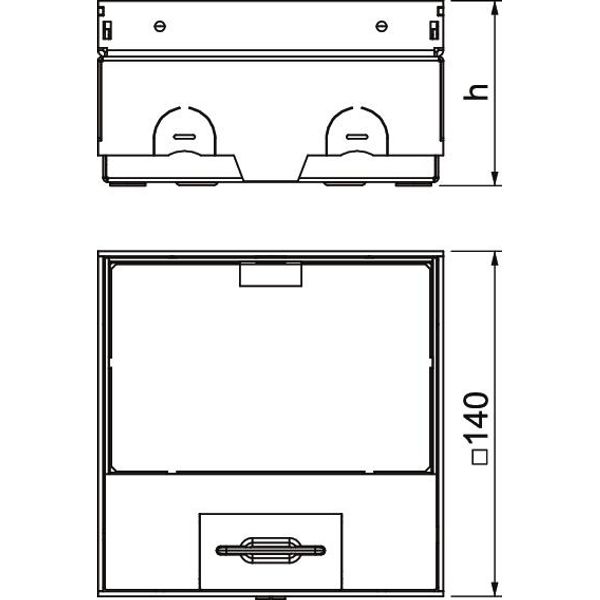 UDHOME-ONE GV15 Floor socket unequipped, 15 mm floor recess 140x140x75 image 2