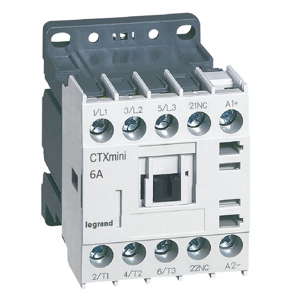3-pole mini contactors CTX³ - 6 A (AC3) - 24 V= - 1 NC - screw terminals image 1